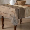 thumbnail image 4 of Farmhouse Beige Brown Table Cloth Waterproof Tablecloths, Vintage Wooden Striped Tablecloth Dining Table Cover for Kitchen Party Tabletop Outdoor, Square Tablecloth 54x54 Inch, 4 of 9