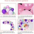 thumbnail image 5 of Kit de guirnalda de globos de unicornio, decoraciones de fiesta de cumpleaños de unicornio para niñas, confeti, púrpura claro, azul aguamarina, rosa, conjunto de globos, suministros para bodas, baby JAMW Sencillez, 5 of 5