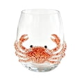 thumbnail image 2 of Artisanal Blue Ringed Octopus Glassware, 3D Octopuses Stemless Glasses, Handcrafted Marine Animal Bar Glass, Coastal Home Decor Gift for Ocean Lovers (Crab), 2 of 4