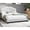 White, variant on Contemporary Queen Bed, Charcoal Burlap Upholstery, Sloped Curve Headboard, Wooden Slats, Box Spring Not Required Fabric Color, Elegant Headboard With Nailhead Trim, No For Bedroom Use