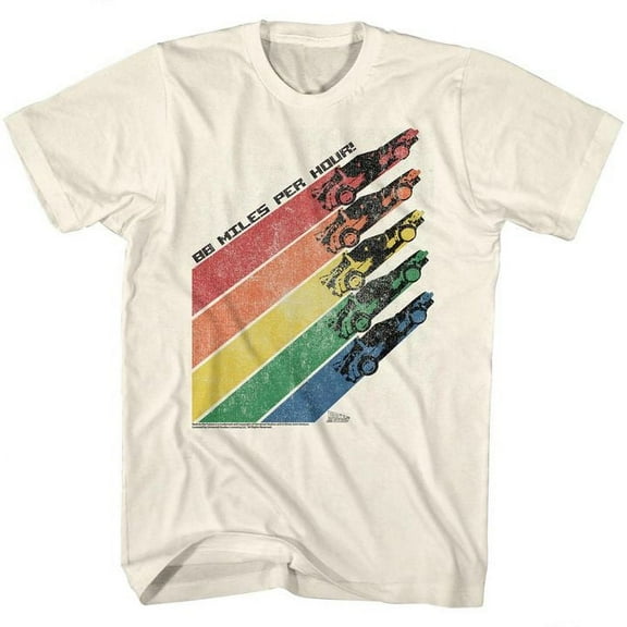 Back To The Future Rainbow Natural Adult T-Shirt 4Xl