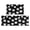 White Cat Head Black Pattern, variant on Pastel Cat and Meow Pink Pattern Anti Fatigue Kitchen Rugs Set Of 2, Non Slip Washable Decorative Floor Mats for Kitchen Sink Laundry, 17"x30" and 17"x47"