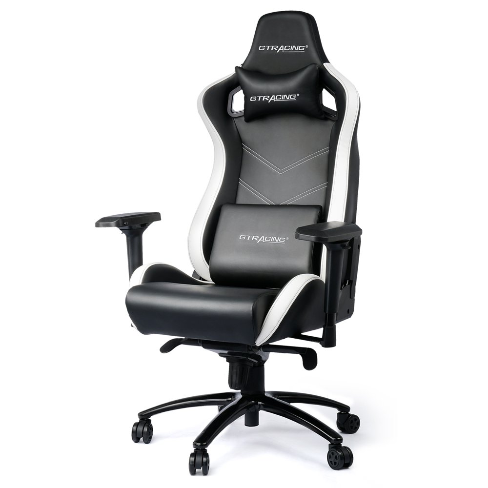 Gtracing Gaming Chair Big and Tall High Back Home Office Chair with 4D Armrests, White - Walmart ...