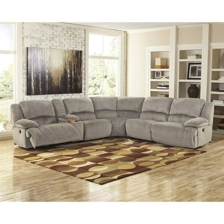 Granite Corner - Ashley Toletta 6 Piece Corner Console Reclining Sectional in Granite