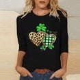 thumbnail image 2 of Erwazi St Patricks Day Shirt Women 3/4 Sleeve Crew Neck T-Shirts Shamrock Funny Graphic Tee Tops, 2 of 4