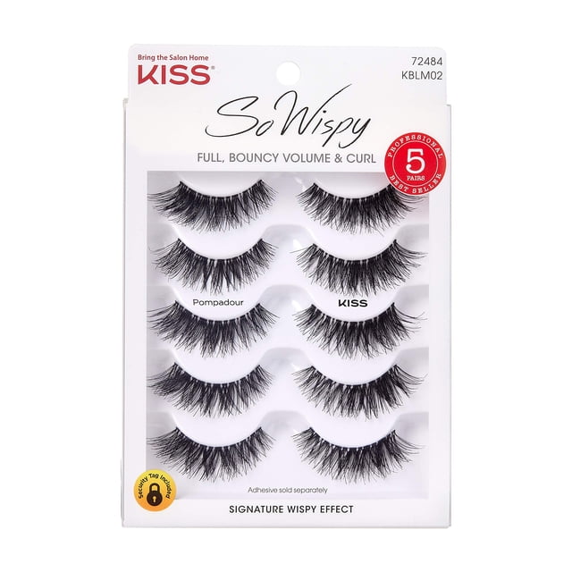 Pestañas postizas KISS Blowout 'Pompadour' de 16 mm, 5 pares con pegamento