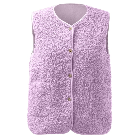 Ediodpoh Womens Vest Casual Sleeveless Cardigans V Neck Warm Casual Cute Warm Vest Top Sweater Vest Women Purple S