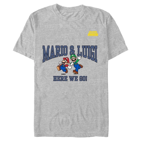 Mens Nintendo Mario and Luigi Here We Go T Shirt
