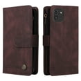 thumbnail image 3 of Case for Samsung Galaxy A03 Cover Zipper Pocket Wallet Case Magnetic Protective - Braun, 3 of 5