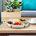 thumbnail image 6 of DOMELAY Divided Food Trays Easy to Store Ceramic Plates for Candy Hotel Entertaining With Rotatable Tray, 6 of 9