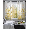 thumbnail image 3 of Spring Yellow Floral Sheer Curtains 45 Inch Length 2 Panels Set for Living Room/Bedroom, Farmhouse Country Flower Butterflies Kitchen Curtains Grommet Semi-Sheer Curtains Window Treatments 42"x45"x2, 3 of 7