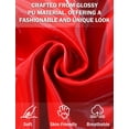 thumbnail image 6 of Aivtalk Womens Hot Short Pants PU Leather Booty Shorts Shiny Metallic Bottoms High Waisted Straight Leg Boyshort Panties Casual Streetwear Red XL, 6 of 7