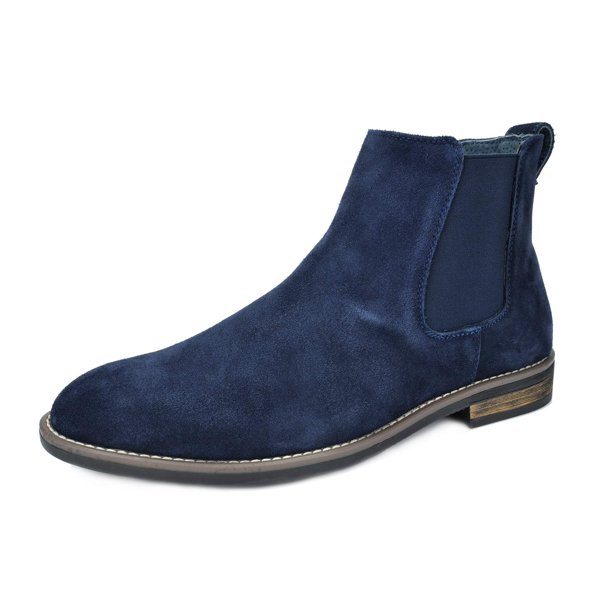 Botas Chelsea de Cuero Gamuza para Hombre Bruno Marc Azul Marino Talla 7.5