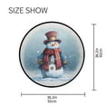 thumbnail image 5 of 36.2 Inch Round Floor Mat Watercolor-style Snowman Pattern Carpet Decor Rug for Living Room Bedroom, 5 of 6