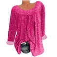 thumbnail image 6 of Tejiojio Women Clothes Women Plus Size Short Sleeves O-Neck Print Blouse Pullover Tops Shirt, 6 of 7