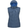thumbnail image 2 of Little Donkey Andy Women's Fleece Puffy Vest Warm Sleeveless Puffer Jacket with Removable Hood for Golfing Hiking Navy Blue L, 2 of 7