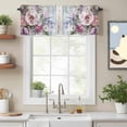 thumbnail image 2 of Window Valance for Kitchen, Lavender Rose Pastoral Wildflower Board Rod Pocket Short Curtain for Small Windows, Light Filtering Decorative Valance, 56 x 16 Inch, 1 Panel, 2 of 9
