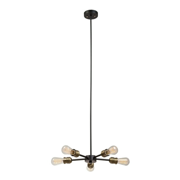 Globe Electric Beaugard 5 Light Matte Black Chandelier With Antique Brass Sockets 65834 Com Globe Electric Beaugard 5 Light Matte, Beaugard 5 Light Matte Black Chandelier