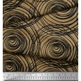 thumbnail image 3 of Soimoi Brown Viscose Chiffon Fabric Spiral & Geometric Print Sewing Fabric Yard 42 Inch Wide, 3 of 3