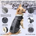 thumbnail image 5 of Gray+Black Reversible Adjustable Reflective Winter Dog Coat (Size XS), 5 of 5
