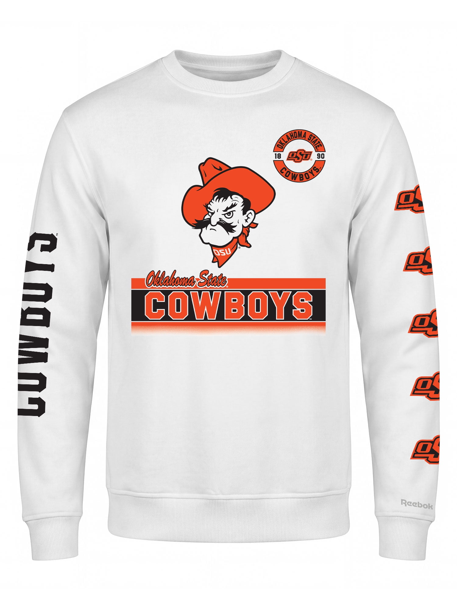 Oklahoma State Cowboys Reebok Mens White Crew Sweatshirt