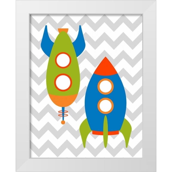 Robinson, Tamara 12x14 White Modern Wood Framed Museum Art Print Titled - Chevron Rocket IV