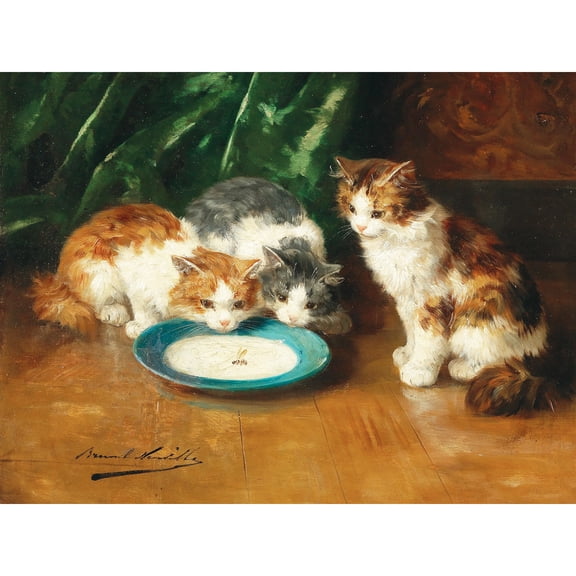 Brunel-neuville Whats That Then Cats Kitten Painting Extra Large Art Print Wall Mural Poster Premium XL