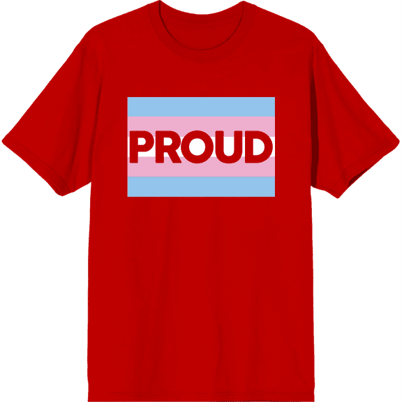 Pride Proud Trans Flag Red Men's Crew Neck Short Sleeve Tee-Medium