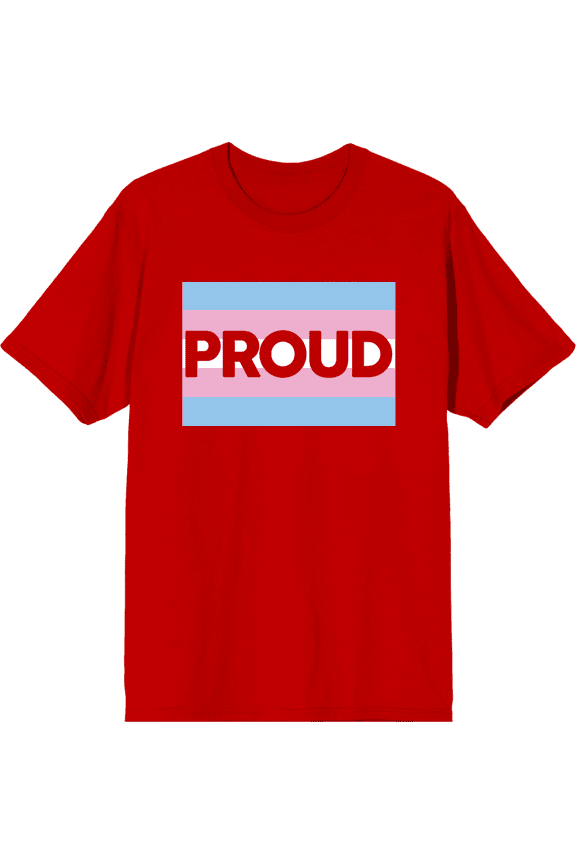 Pride Proud Trans Flag Red Men's Crew Neck Short Sleeve Tee-Small