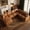 Brown(Leather), variant on VEPXXP Oversized 7 Seater Modular Sectional Sofa Couch, Large Corner Sofa Modern U-Shaped Chenille Couch with Ottoman Cloud Couches for Living Room, Office, Spacious Space, Beige