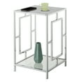 thumbnail image 2 of Convenience Concepts Town Square Chrome End Table, Faux White Marble/Chrome Frame, 2 of 8