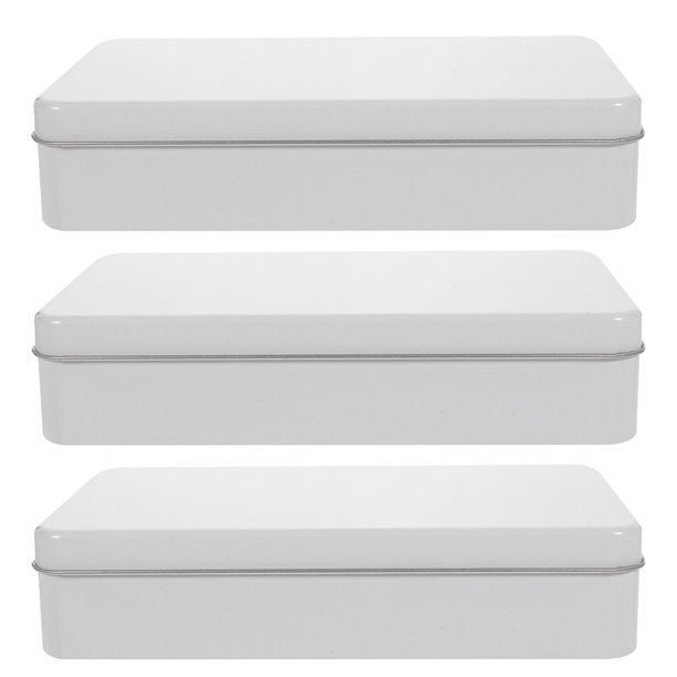 Contenedor vacío de hojalata para almacenamiento de galletas, contenedor de galletas, caja de embalaje de dulces, caja de postre, 3 uds.