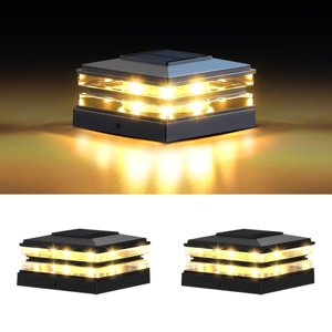 ExcMark 4x4 Solar Post Cap Lights, 2-Pack