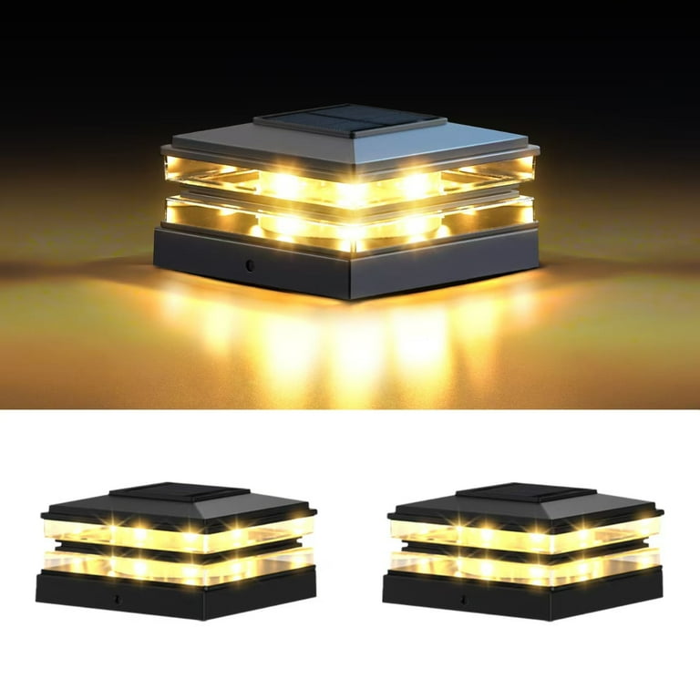 ExcMark 4x4 Solar Post Cap Lights, 2-Pack photo 1