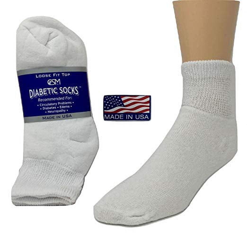Creswell 24 Pairs Of Mens White Diabetic Ankle Socks 13-15 Size MADE IN USA