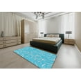 thumbnail image 5 of Ahgly Company Machine Washable Indoor Rectangle Transitional Blue Area Rugs, 7' x 10', 5 of 7