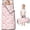 Unicorn and Heart Pink Pattern, variant on Unicorn and Butterfly Beige Pattern Teens Toddler Nap Mat with Pillow, Sleeping Mat Bag for Preschool Daycare 59"x22"