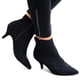 thumbnail image 2 of Women Zip Ankle Booties Low Kitten Heel Pointed Toe ShoesabBlack38, 2 of 3