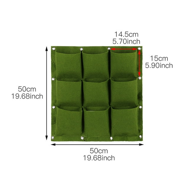 Pockets Garden Vertical Planter Wall Mount Living Growing Bag Pouch