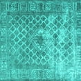 thumbnail image 1 of Ahgly Company Machine Washable Indoor Square Persian Turquoise Blue Traditional Area Rugs, 8' Square, 1 of 4