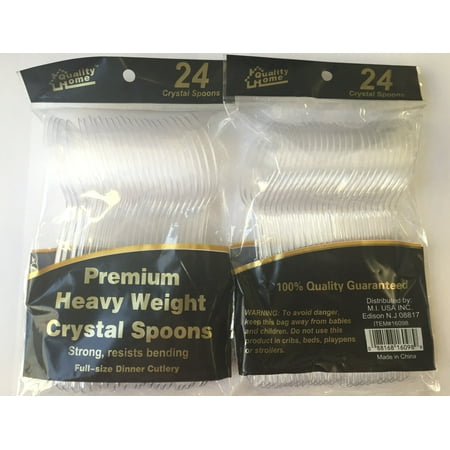 Crystal Spoon - Quality Home Heavy Weight Crystal Spoons - 48 Pack + FREE SHIPPING!