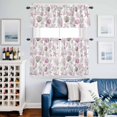 thumbnail image 2 of Pink Coastal Kitchen Curtains Valances and Tiers Set of 3 Summer Starfish Shell Coral Nautical Tier Curtains and Valance with Rod Pocket for Small Windows, 27.5"x24", 2 of 9