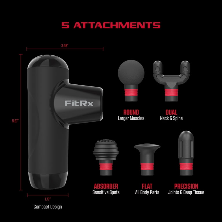 FitRx Mini Pro Neck and Back Massager, Handheld Deep Tissue