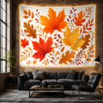 thumbnail image 6 of Vibrant Maple and Berry Arrangement on Off-White Background, Cozy Rustic for Fall Enthusiasts, Autumnal Botanical Wall Art, Thanksgiving Gift, Tapestry Wall Hanging for Living Room and Bedroom, 6 of 7