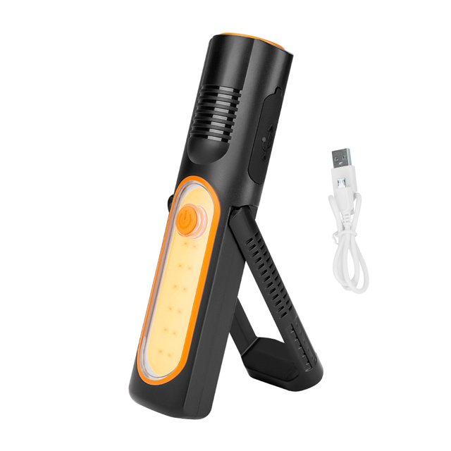COB LED USB recargable luz de trabajo linterna luces ajustable 4 modos antorcha colgante de mano herramienta de iluminación exterior lectura naranja Inevent OD019453-01B