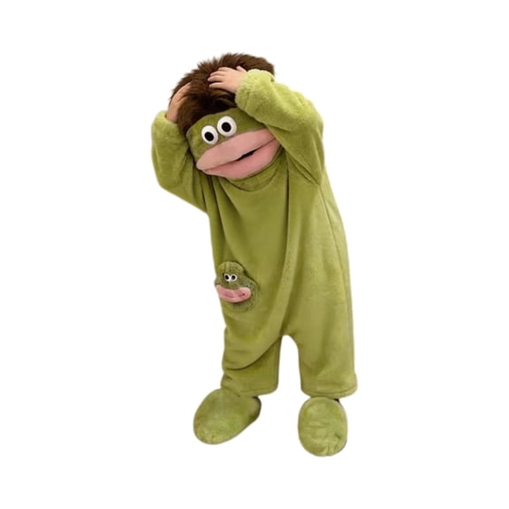 AHMOMEI Big Mouth Monster Pajamas for Boys and Girls Onesie Plush Teen Hooded Jumpsuits Funny for Halloween Party