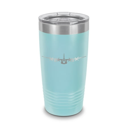 

C-130 Hercules Tumbler 20 oz - Laser Engraved w/ Clear Lid - Polar Camel - Stainless Steel - Vacuum Insulated - Double Walled - Travel Mug - c130 military transport