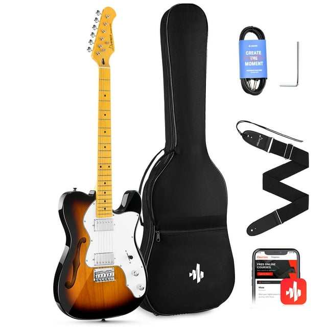 Guitarra eléctrica Donner Jazz TL Thinline F Hole 39" con acceso