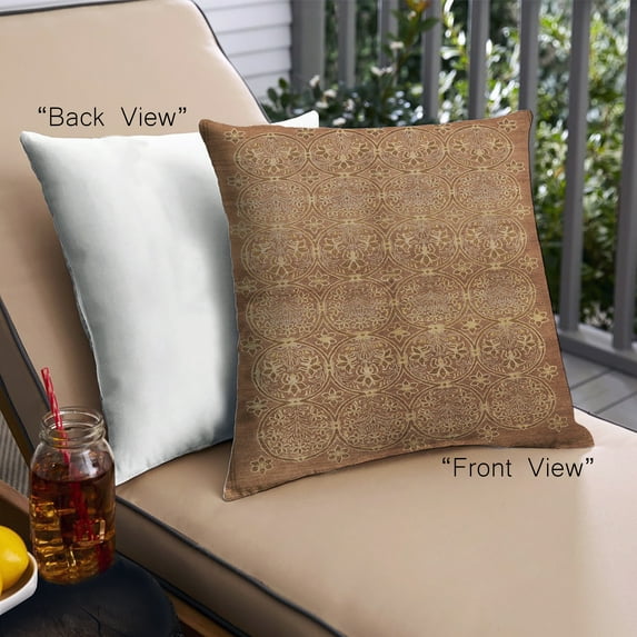 Ahgly Company Outdoor Square Mid-Century Modern Throw Pillow, 18 inch by 18 inch
