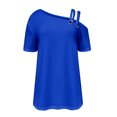 thumbnail image 5 of WREESH Womens T-Shirts Solid Color Camisole Sleeveless T-Shirt Loose Tank Top Blue, 5 of 5